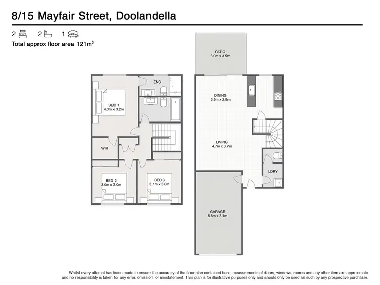 Floorplan of Homely townhouse listing, 8/15 Mayfair Street, Doolandella QLD 4077