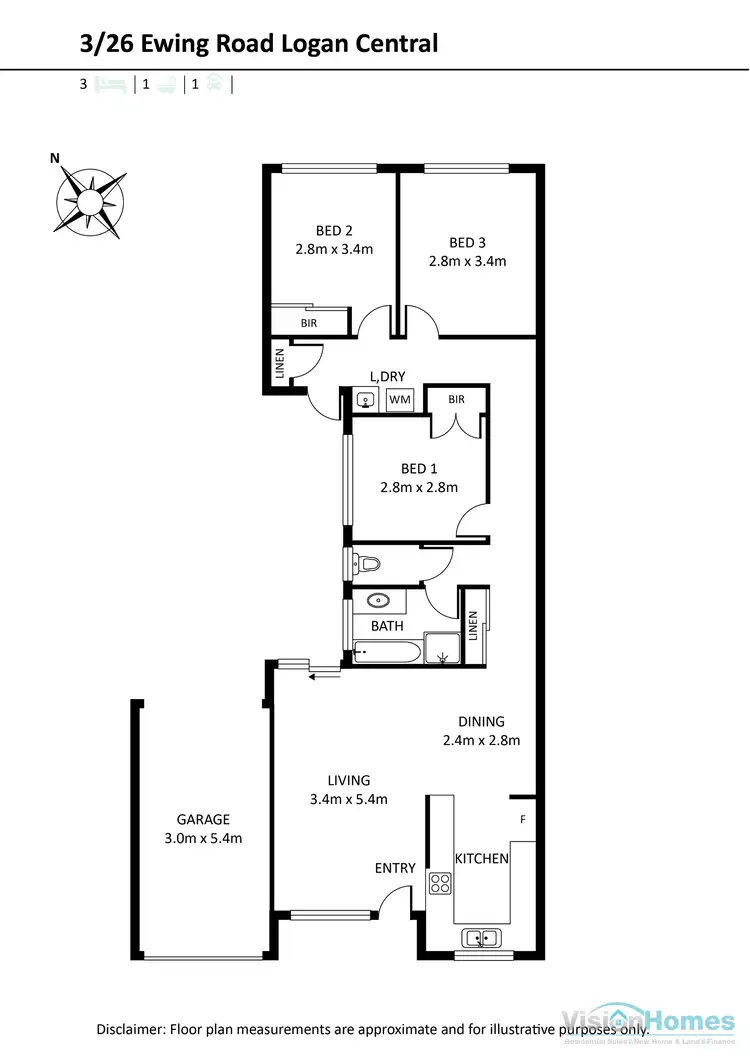Floorplan of Homely house listing, 3/26 Ewing Road, Logan Central QLD 4114