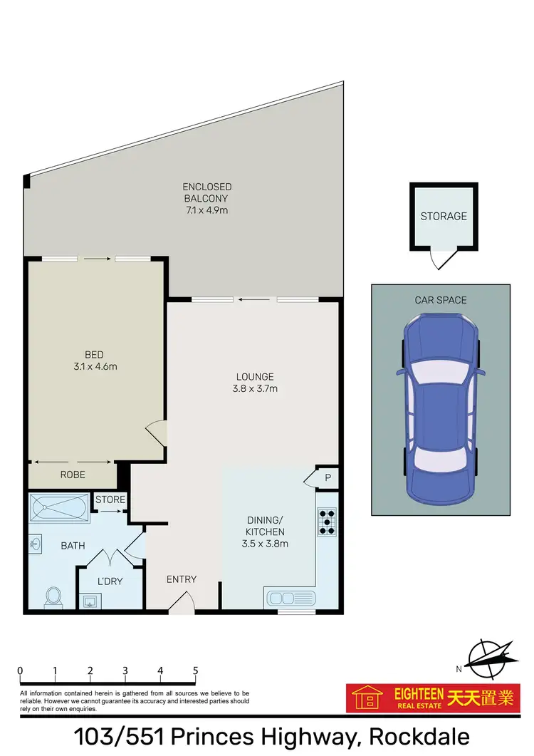 Floorplan of Homely apartment listing, 103/551-553 Princes Highway, Rockdale NSW 2216