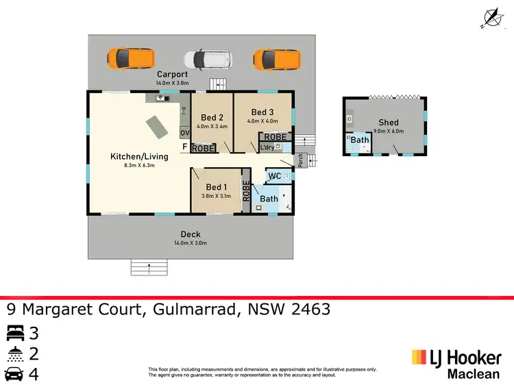 Floorplan of Homely house listing, 9 Margaret Court, Gulmarrad NSW 2463