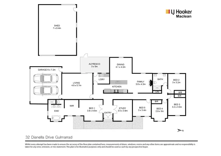 Floorplan of Homely other listing, 32 Dianella Drive, Gulmarrad NSW 2463
