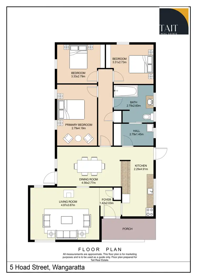 Floorplan of Homely house listing, 5 Hoad Street, Wangaratta VIC 3677