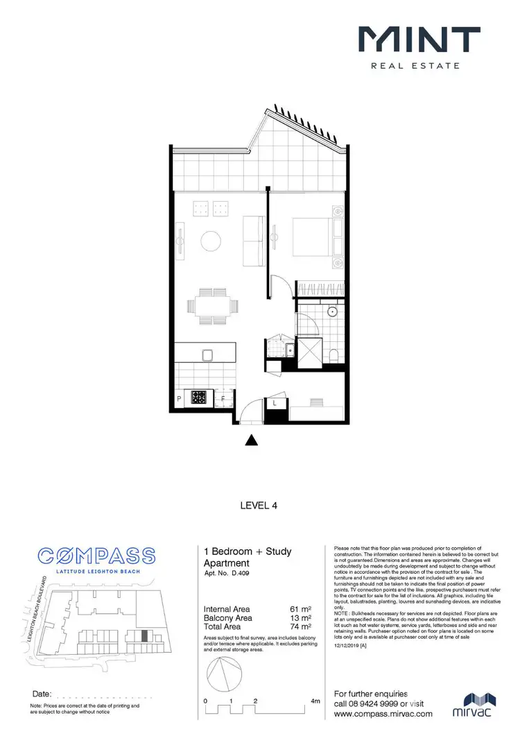 Floorplan of Homely apartment listing, 409/7 Cattalini Lane, North Fremantle WA 6159