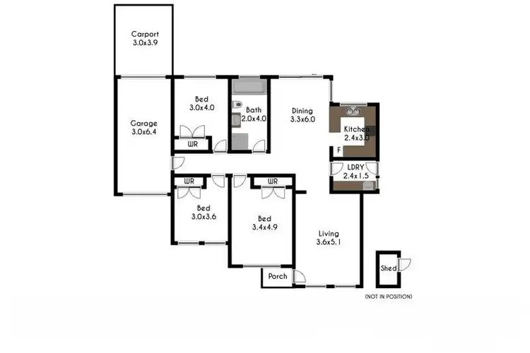 Floorplan of Homely semi-detached listing, 14 Bond Place, Oxley Park NSW 2760
