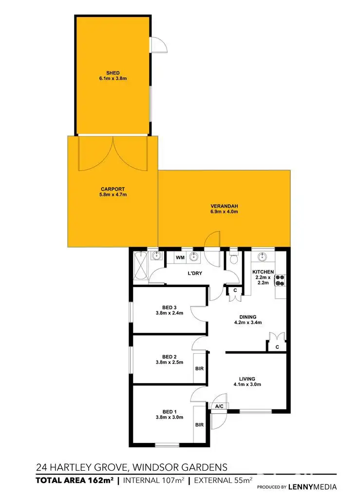 Floorplan of Homely house listing, 24 Hartley Grove, Windsor Gardens SA 5087