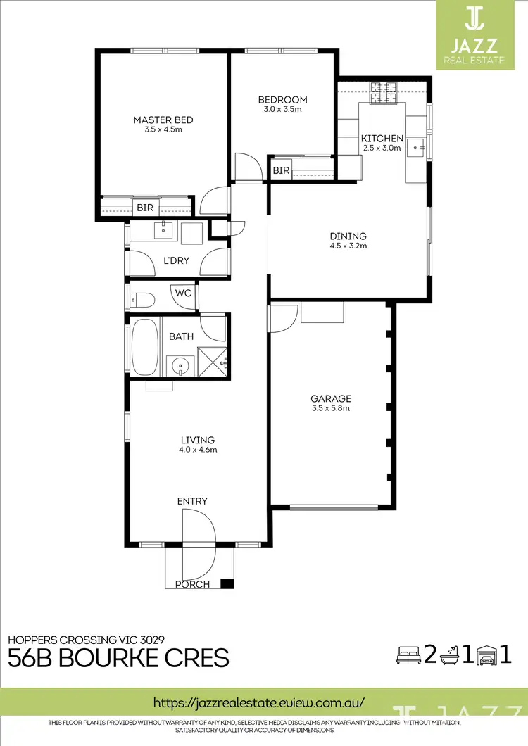 Floorplan of Homely unit listing, 56B Bourke Crescent, Hoppers Crossing VIC 3029