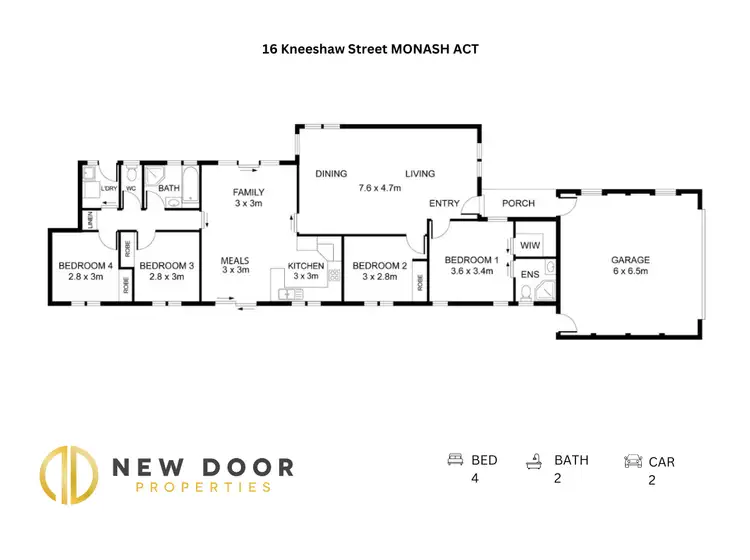Floorplan of Homely house listing, 16 Kneeshaw Street, Monash ACT 2904