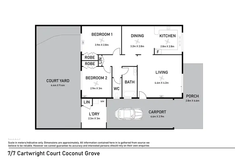 Floorplan of Homely unit listing, 7/7 Cartwright Court, Coconut Grove NT 810