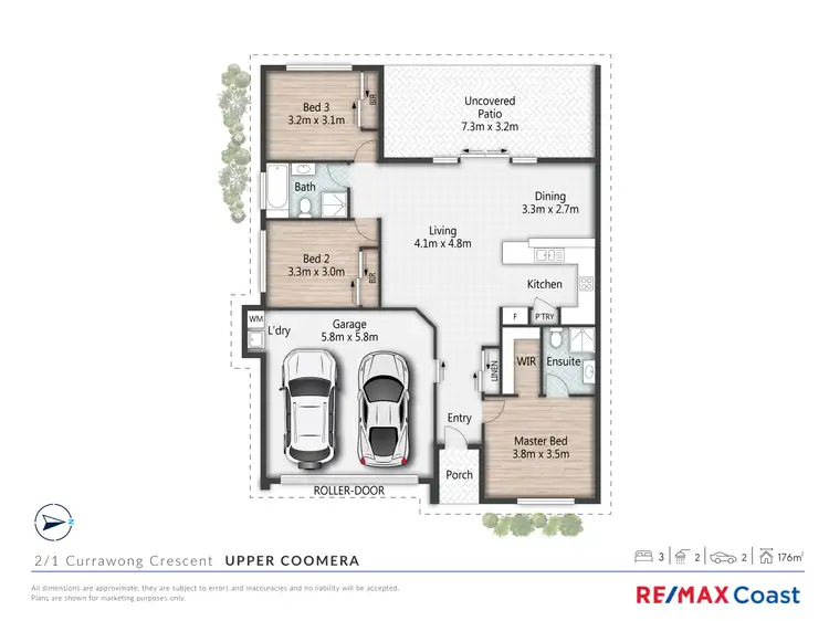 Floorplan of Homely semi-detached listing, 2/1 Currawong Crescent, Upper Coomera QLD 4209