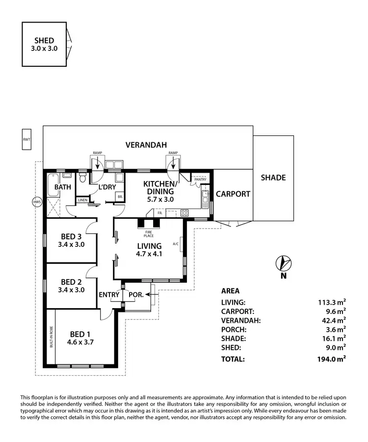 Floorplan of Homely house listing, 7 Hooper Road, Strathalbyn SA 5255