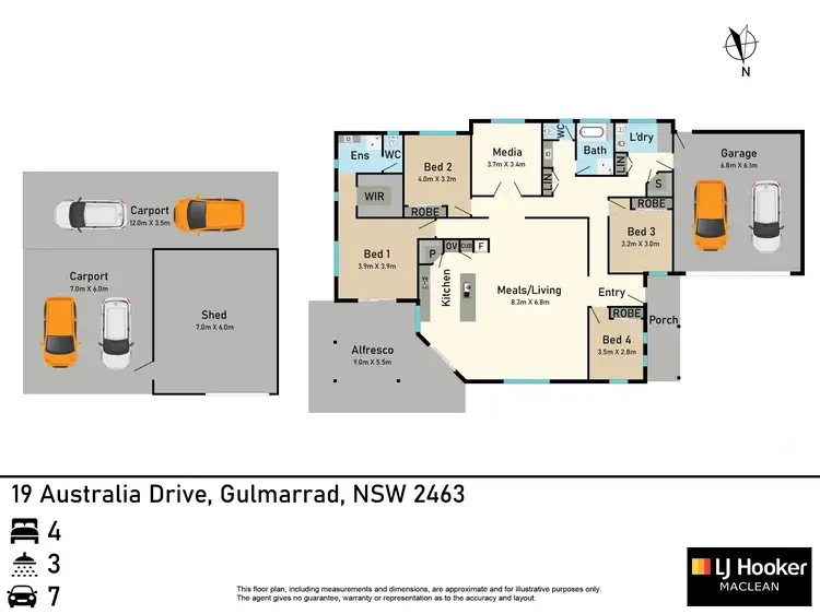 Floorplan of Homely house listing, 19 Australia Drive, Gulmarrad NSW 2463