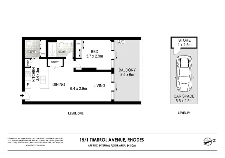 Floorplan of Homely apartment listing, 15/1 Timbrol Avenue, Rhodes NSW 2138