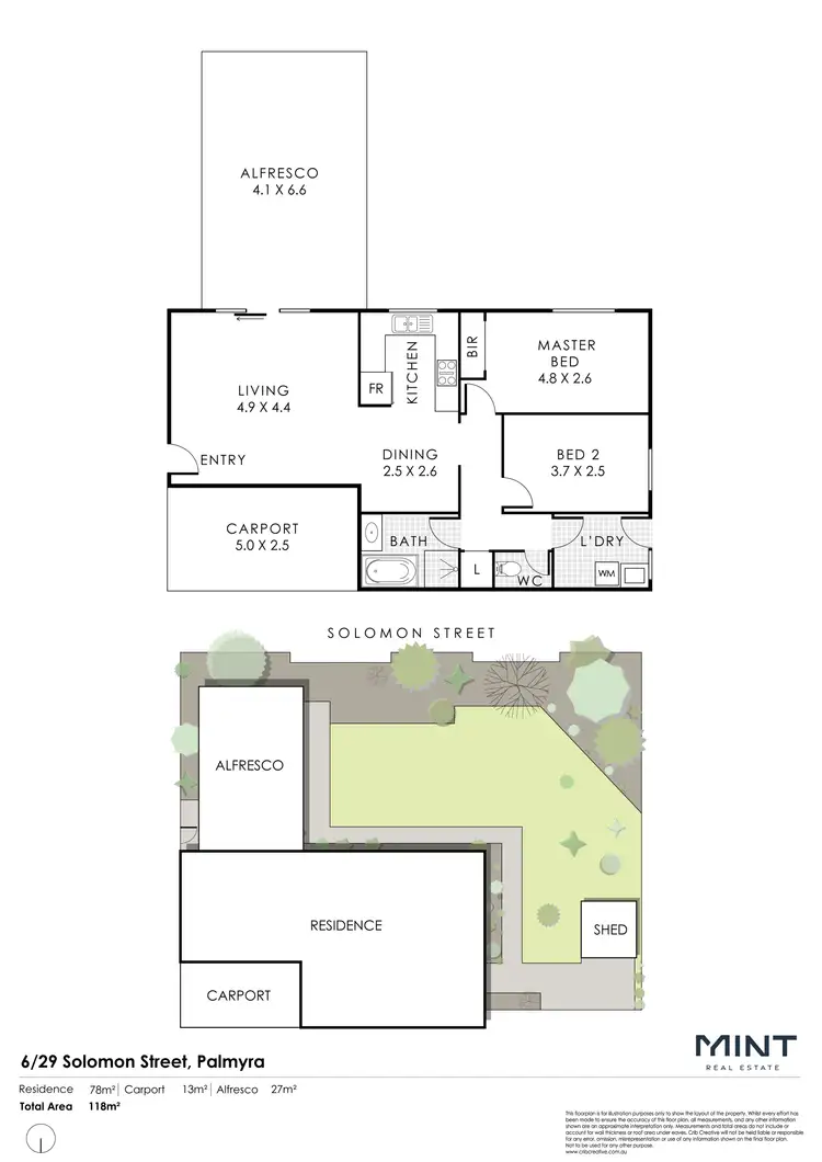 Floorplan of Homely villa listing, 6/29 Solomon Street, Palmyra WA 6157