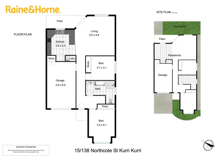 Floorplan of Homely unit listing, 15/138 Northcote Street, Kurri Kurri NSW 2327
