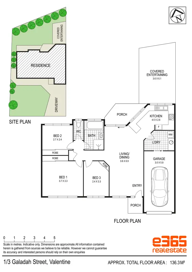 Floorplan of Homely semi-detached listing, 1/3 Galahad Street, Valentine NSW 2280