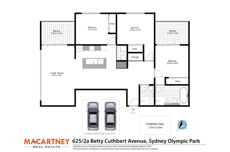 Floorplan of Homely apartment listing, 625/2 Betty Cuthbert Avenue, Sydney Olympic Park NSW 2127