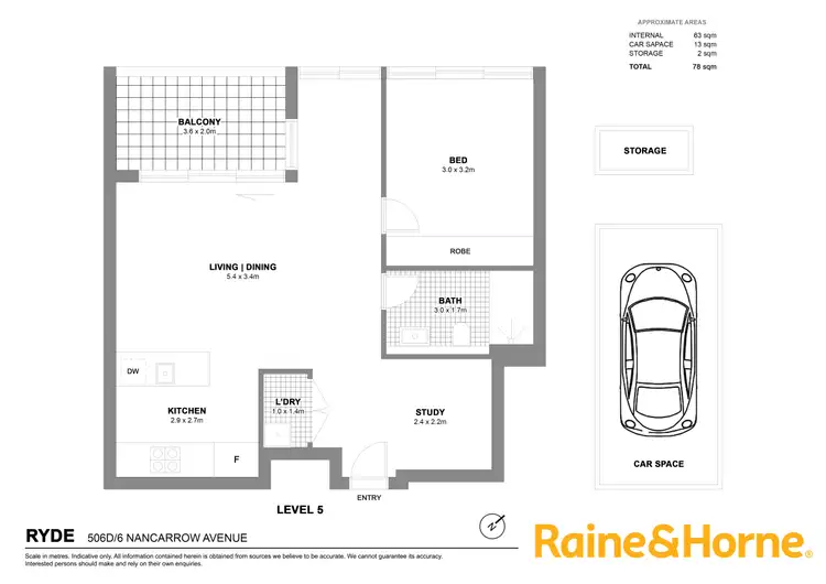 Floorplan of Homely apartment listing, 506D/6 Nancarrow Avenue, Ryde NSW 2112
