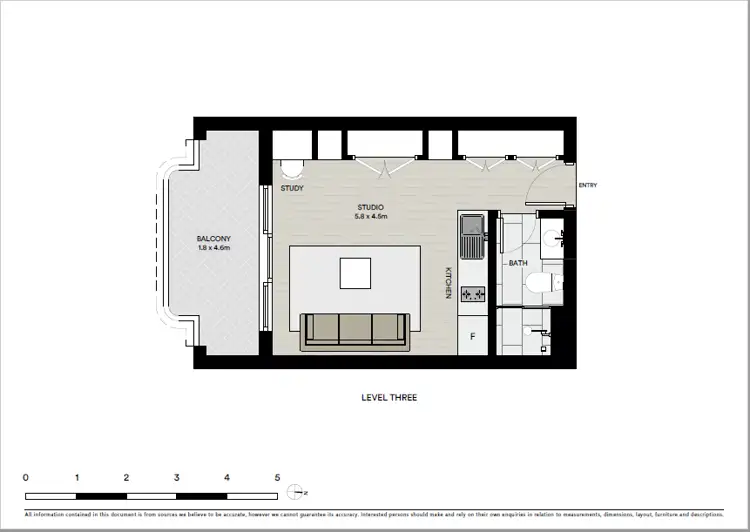 Floorplan of Homely studio listing, 304/200 Maroubra Road, Maroubra NSW 2035