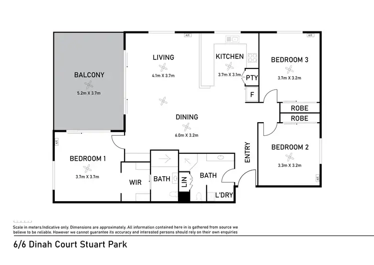 Floorplan of Homely apartment listing, 6/6 Dinah Court, Stuart Park NT 820