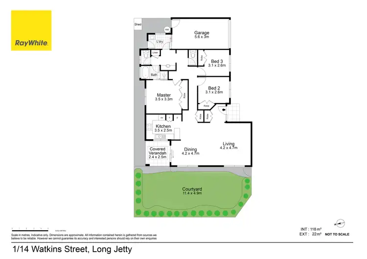 Floorplan of Homely villa listing, 1/14 Watkins Street, Long Jetty NSW 2261