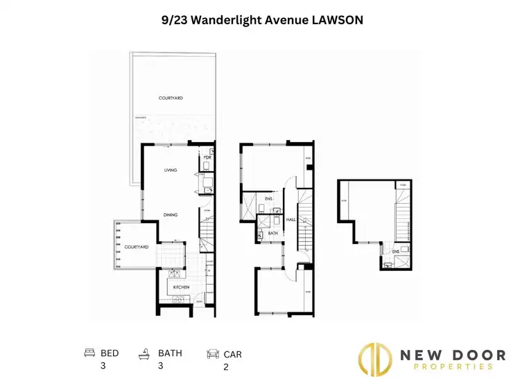 Floorplan of Homely townhouse listing, 9/23 Wanderlight Avenue, Lawson ACT 2617