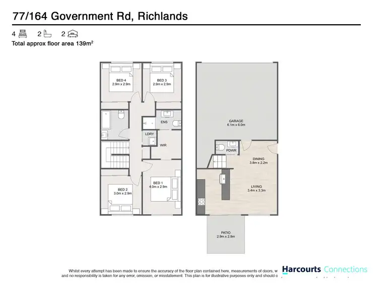 Floorplan of Homely townhouse listing, 77/164 Government Road, Richlands QLD 4077