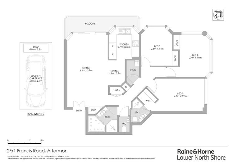 Floorplan of Homely apartment listing, 2F/1 Francis Road, Artarmon NSW 2064