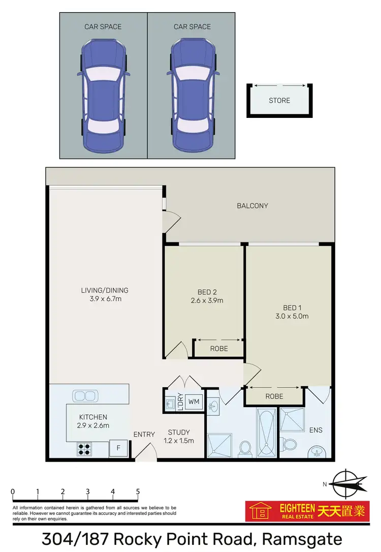 Floorplan of Homely apartment listing, 304/187 Rocky Point Road, Ramsgate NSW 2217