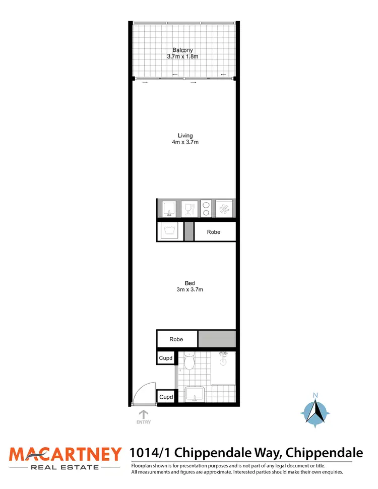 Floorplan of Homely apartment listing, 1014/1 Chippendale Way, Chippendale NSW 2008