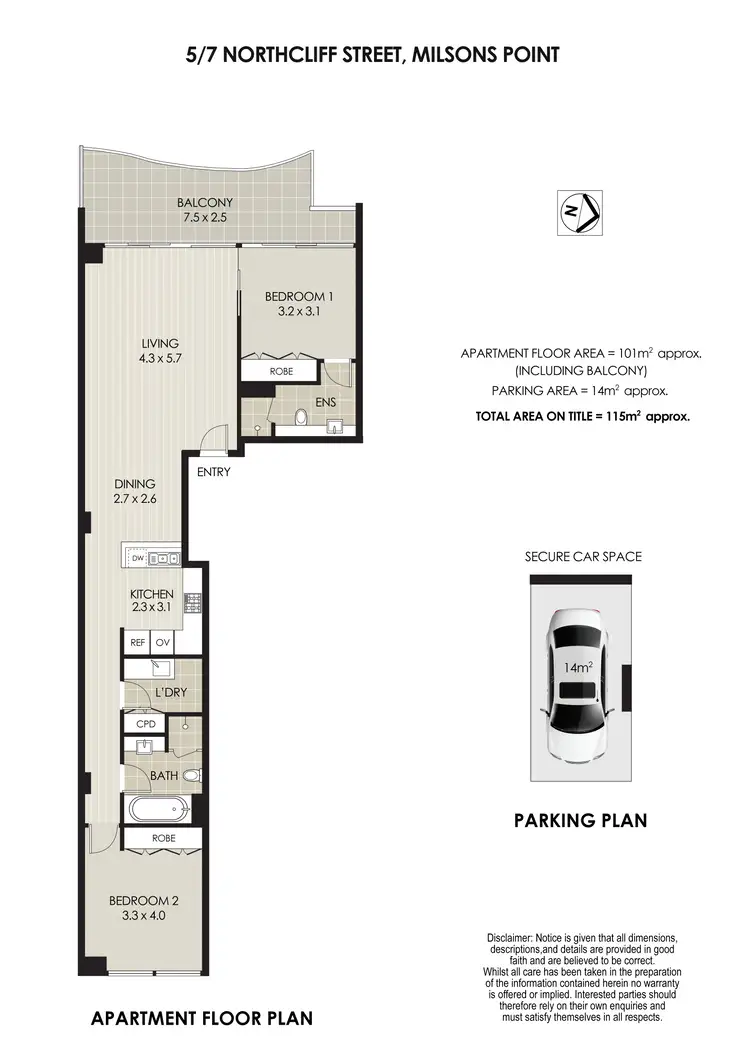 Floorplan of Homely apartment listing, 5/7 Northcliff Street, Milsons Point NSW 2061