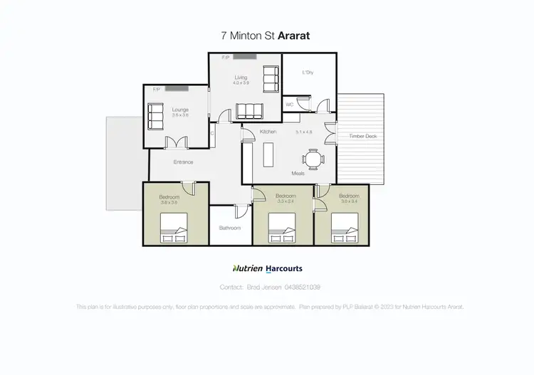 Floorplan of Homely house listing, 7 Minton Street, Ararat VIC 3377