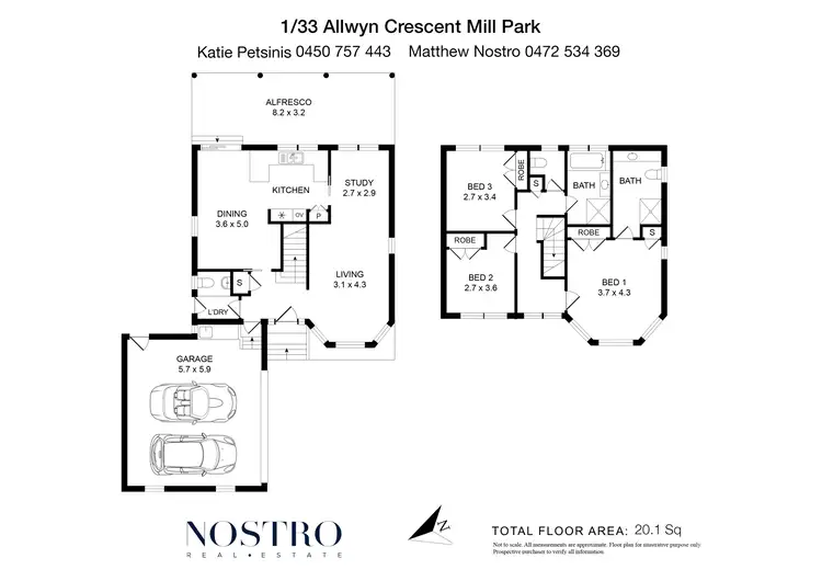 Floorplan of Homely house listing, 1/33 Allwyn CRESCENT, Mill Park VIC 3082