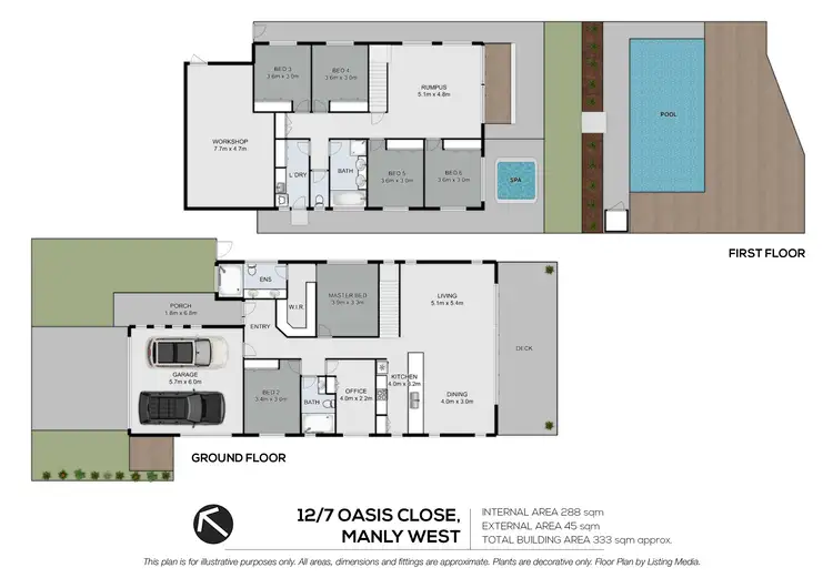 Floorplan of Homely house listing, 12/7 Oasis Close, Manly West QLD 4179
