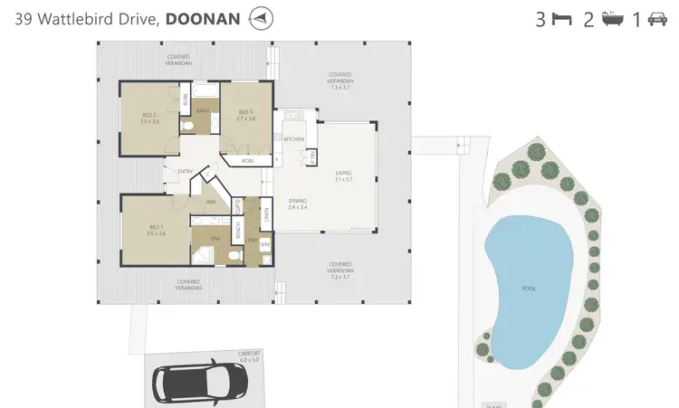 Floorplan of Homely house listing, 39 Wattlebird Drive, Doonan QLD 4562