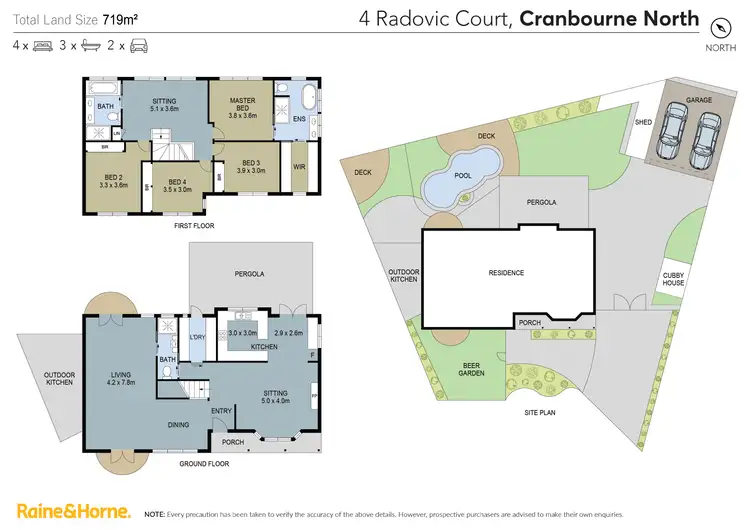 Floorplan of Homely house listing, 4 Radovic Court, Cranbourne North VIC 3977