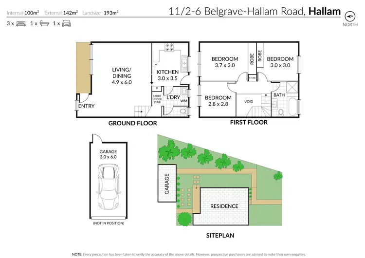 Floorplan of Homely townhouse listing, 11/2-6 Belgrave-Hallam Road, Hallam VIC 3803