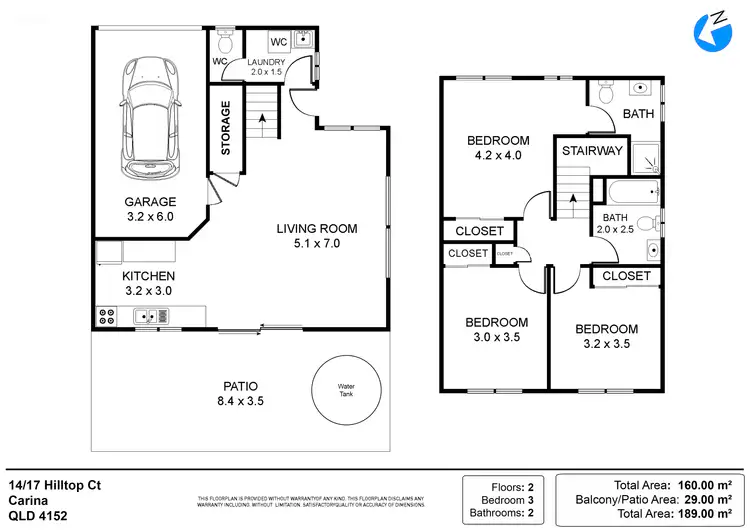 Floorplan of Homely townhouse listing, 14/17 Hilltop Court, Carina QLD 4152