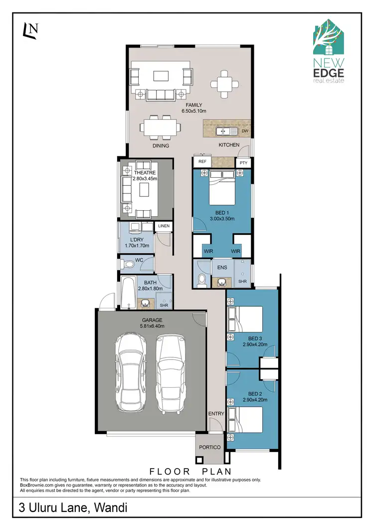 Floorplan of Homely house listing, 3 Uluru Lane, Wandi WA 6167