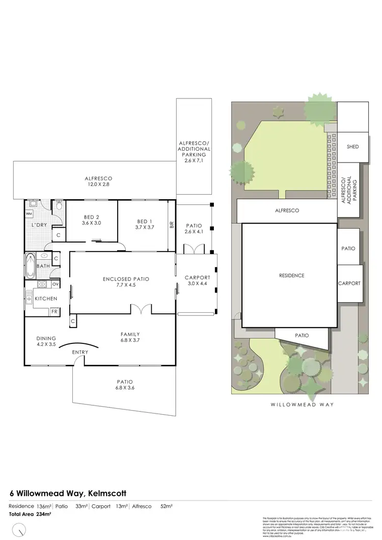 Floorplan of Homely house listing, 6 Willowmead Way, Kelmscott WA 6111