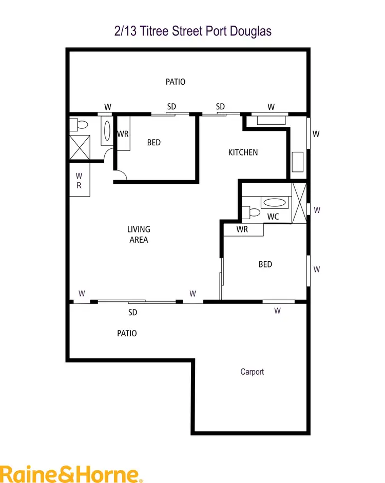Floorplan of Homely unit listing, 2/13 Ti Tree Street, Port Douglas QLD 4877