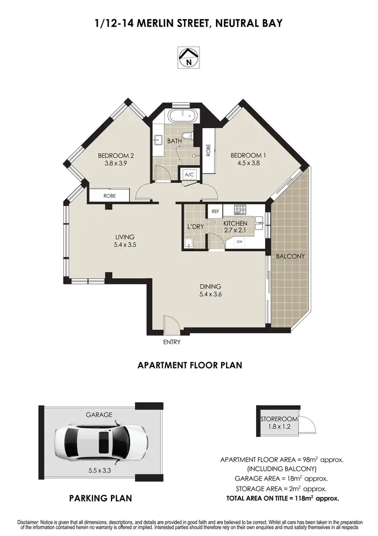 Floorplan of Homely apartment listing, 1/12-14 Merlin Street, Neutral Bay NSW 2089