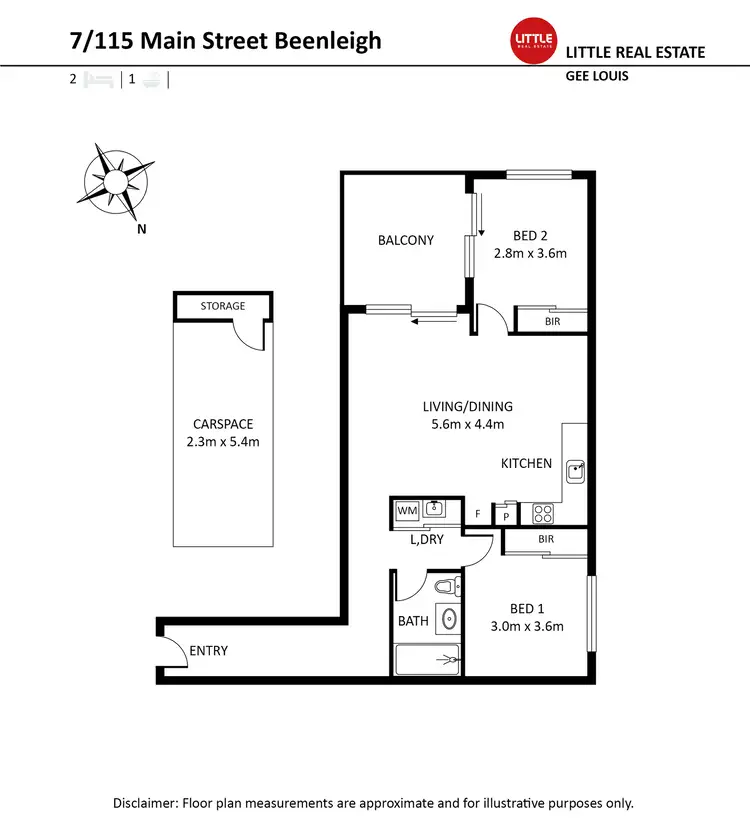 Floorplan of Homely unit listing, 7/115 Main Street, Beenleigh QLD 4207