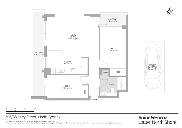 Floorplan of Homely apartment listing, 505/88 Berry Street, North Sydney NSW 2060