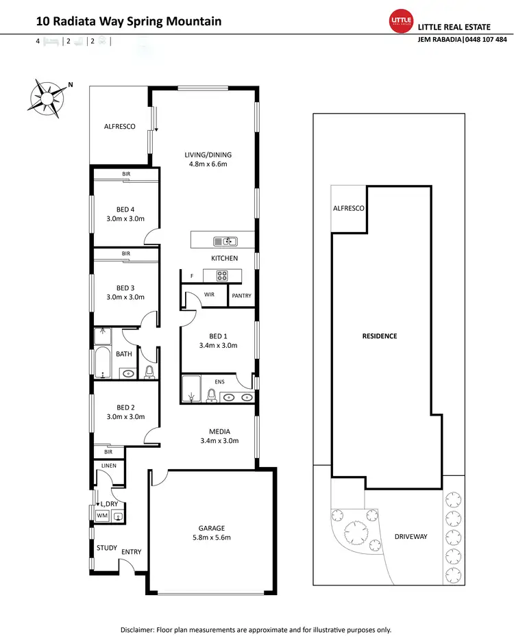 Floorplan of Homely house listing, 10 Radiata Way, Spring Mountain QLD 4300