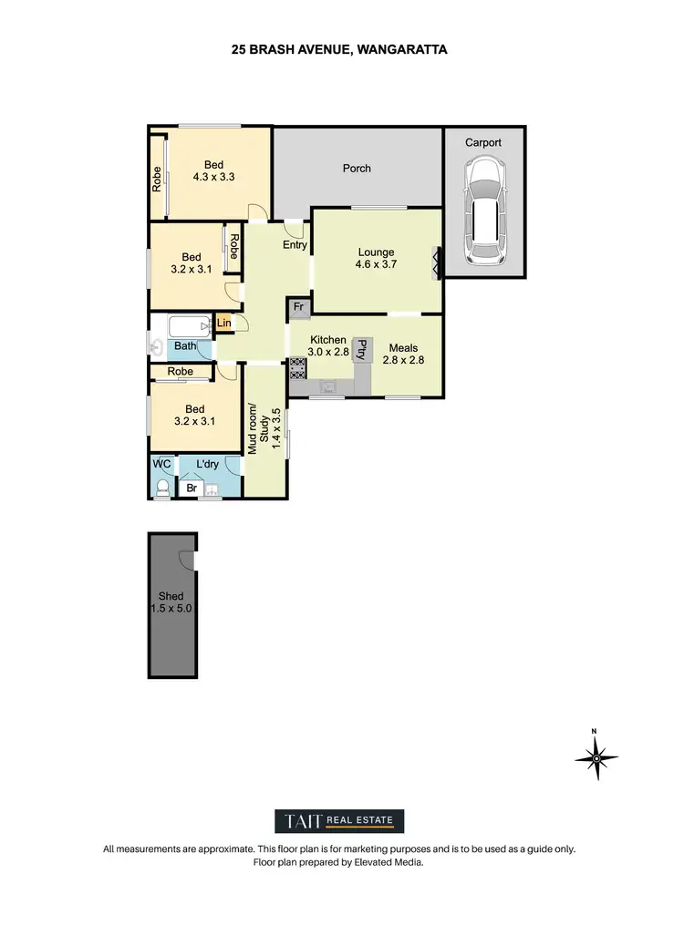 Floorplan of Homely house listing, 25 Brash Avenue, Wangaratta VIC 3677