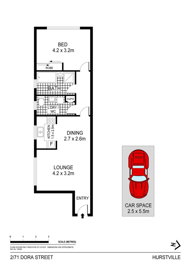 Floorplan of Homely apartment listing, 2/71 Dora Street, Hurstville NSW 2220