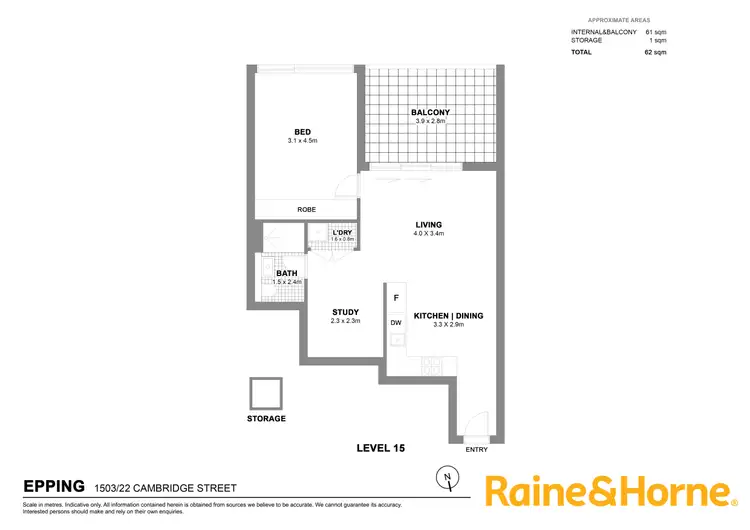 Floorplan of Homely apartment listing, 1503/22 Cambridge Street, Epping NSW 2121