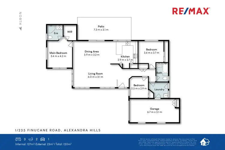 Floorplan of Homely villa listing, 1/235 Finucane Road, Alexandra Hills QLD 4161