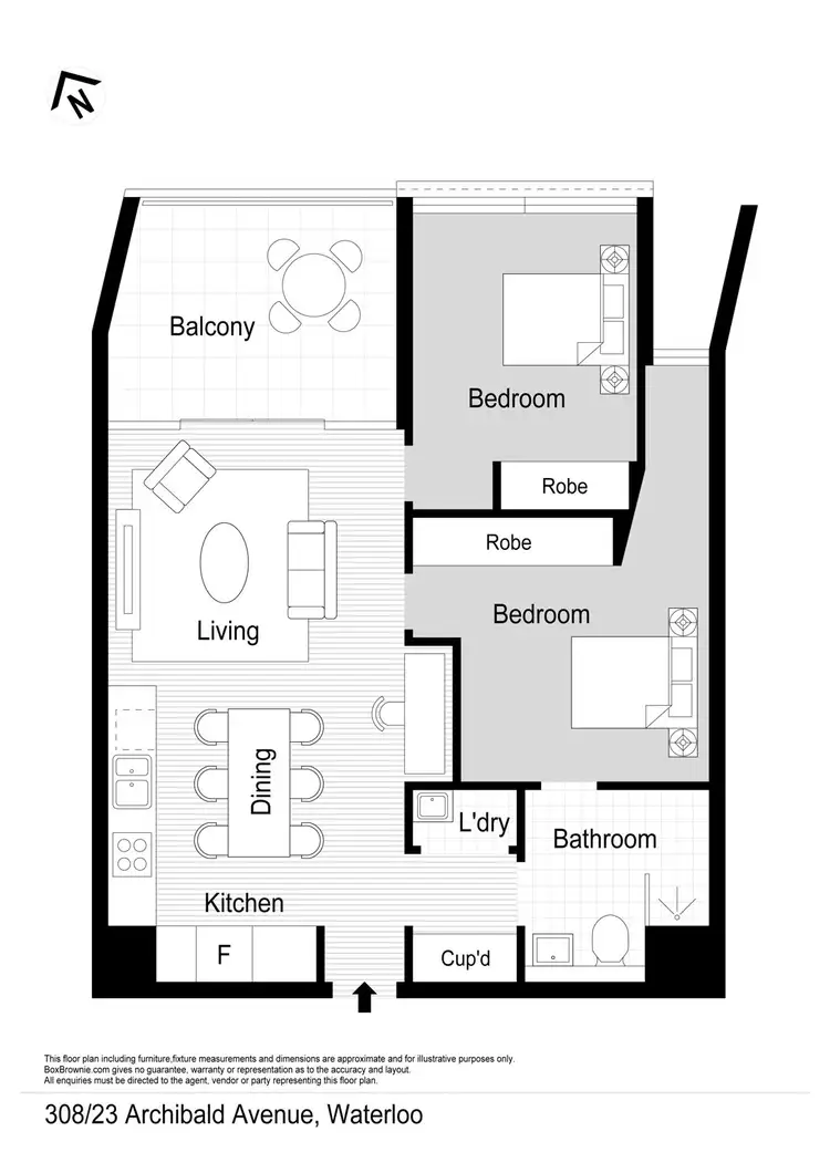 Floorplan of Homely unit listing, 308/23 Archibald Avenue, Waterloo NSW 2017