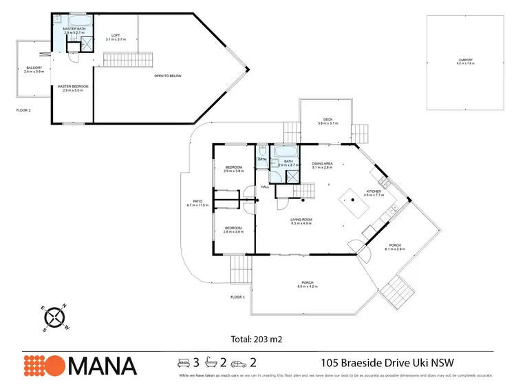 Floorplan of Homely house listing, 105 Braeside Drive, Uki NSW 2484